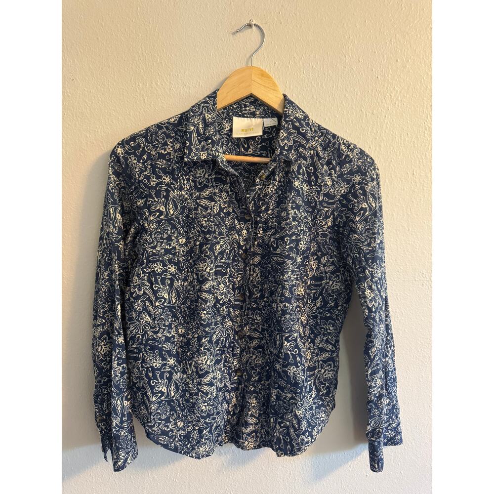 Maeve blue and cream button down - Picture 1 of 6